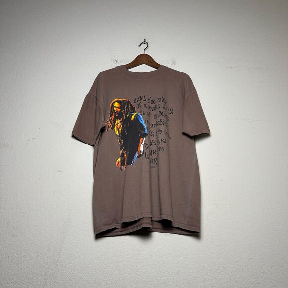 Bob Marley Official Men L Brown Graphic T Shirt Band Reggae Classic Streetwear - Picture 3 of 11